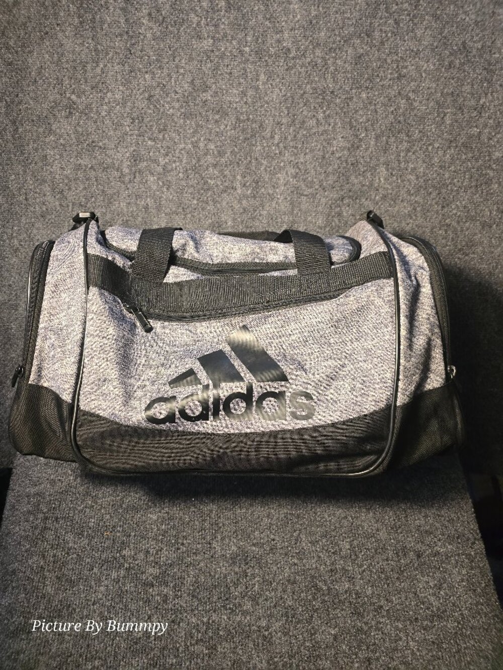 Adidas Defender Small Duffel Bag Heather Gray & Black Gym Travel Carry-On